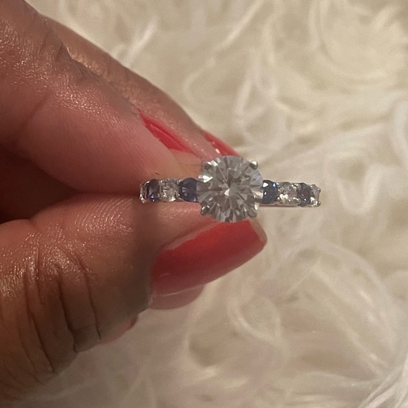 Charles Winston for BELLA Luce Tanzanite & Diamond Simulant Ring Size 9 - Picture 1 of 8